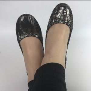 Lucky Brand “Erin” Metallic Snake Ballet Flat